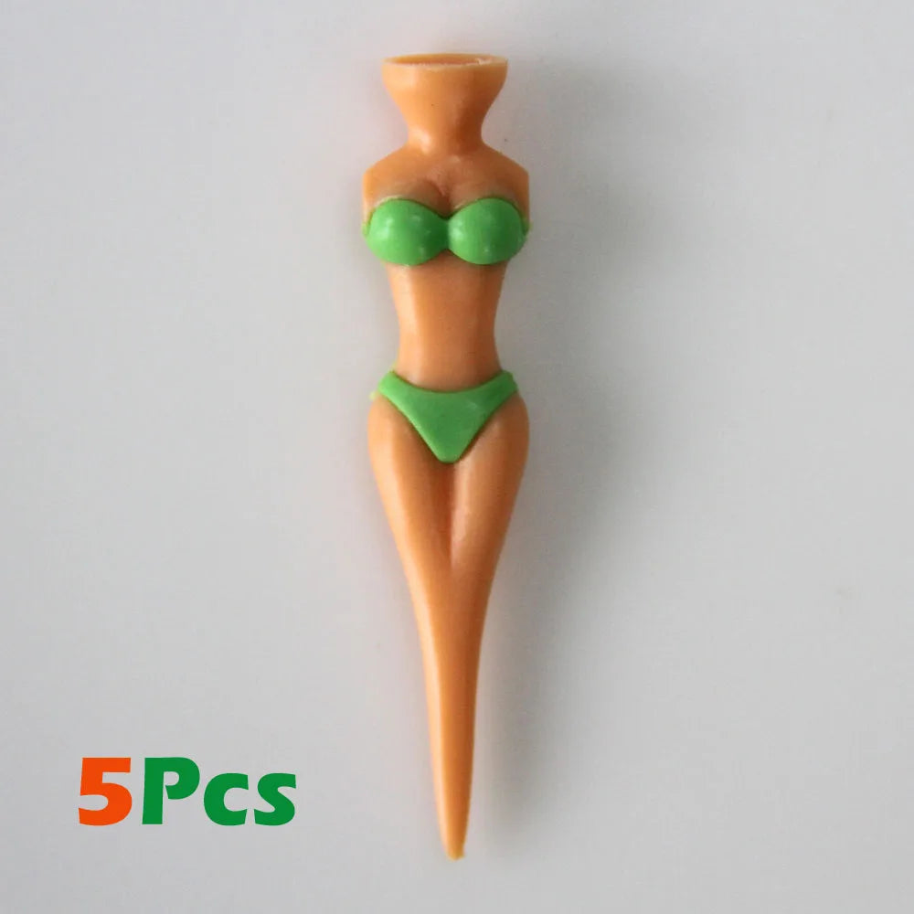 5 Pc Funny Bikini Lady Golf Tees 78mm Plastic Novelty Golf Tees for Men and Women Fun Golf Accessories