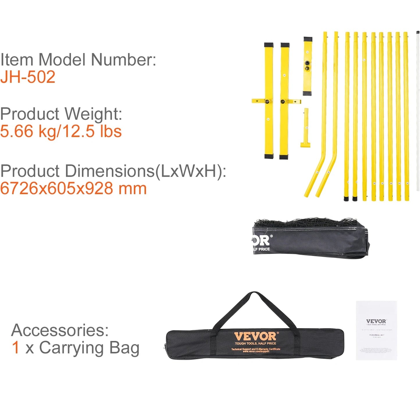 22ft portable pickleball net system indoor and outdoor use