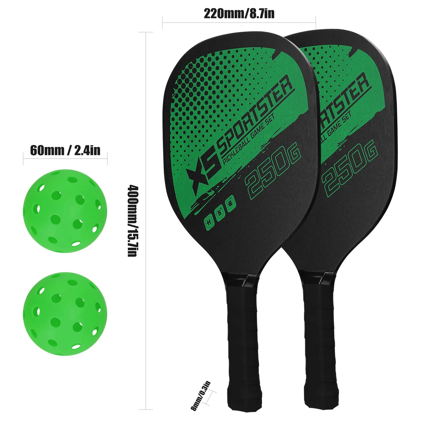 Portable pickleball starter set with all equipment included