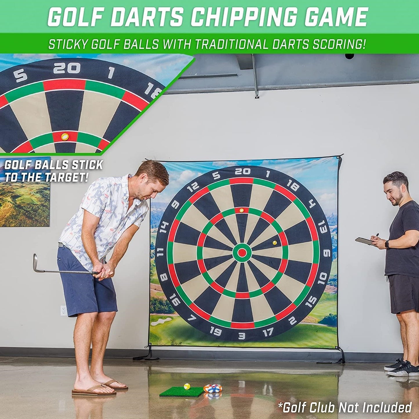 Golf Darts Chipping Game Target Mat Large Sticky Golf Ball Dartboard Practice Game for Backyard Indoor Outdoor Training