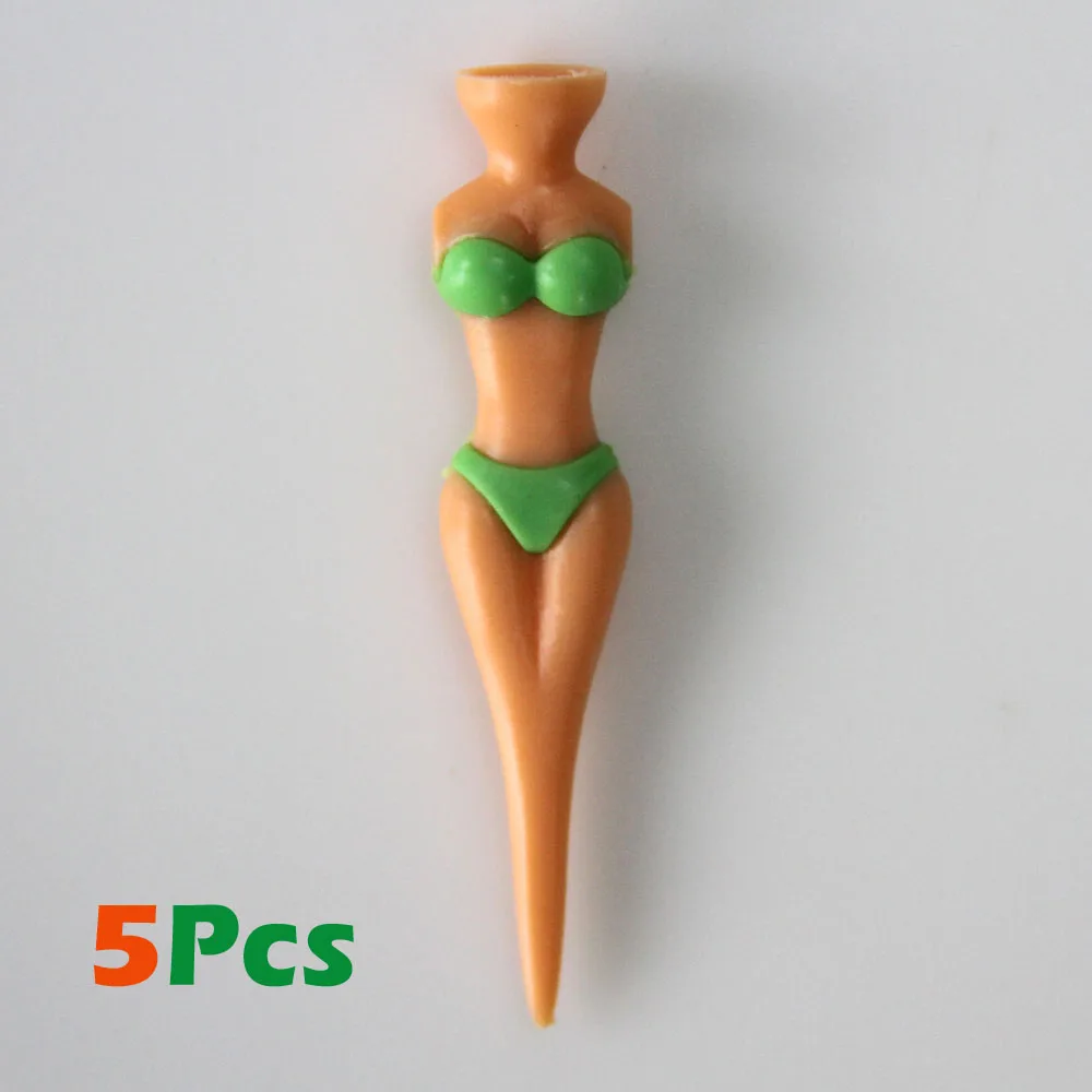 5 Pc Funny Bikini Lady Golf Tees 78mm Plastic Novelty Golf Tees for Men and Women Fun Golf Accessories