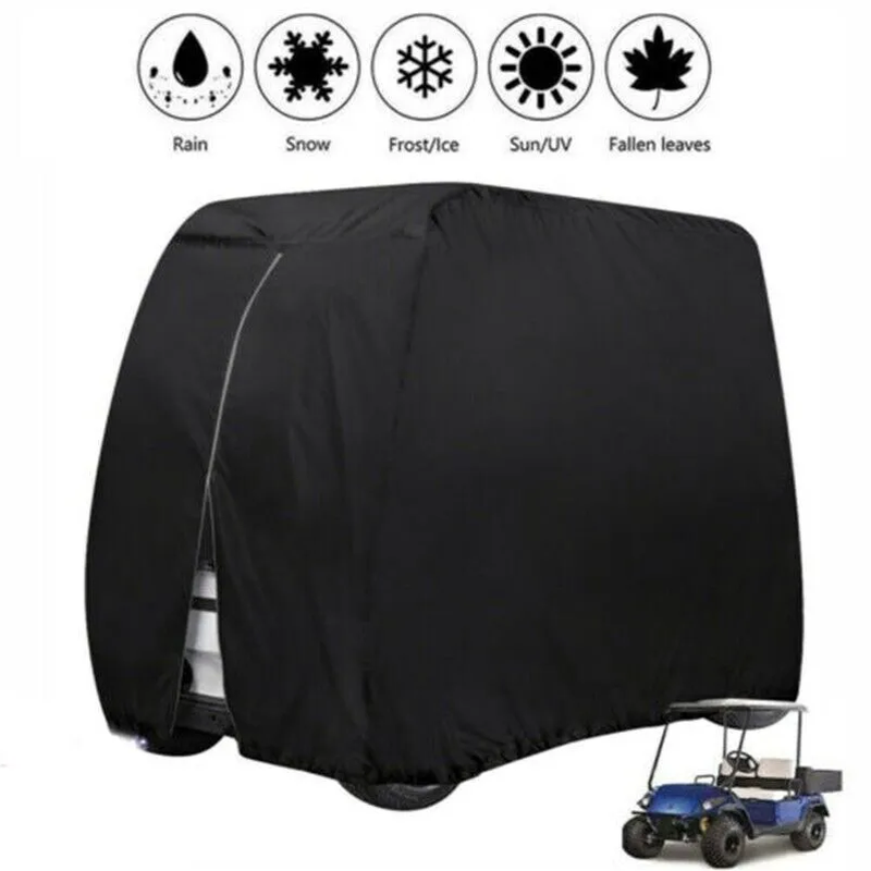 Waterproof 4 Passenger Golf Cart Cover with Zipper & Elastic Hem