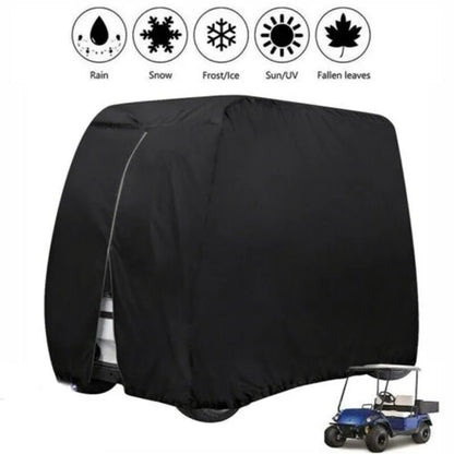 Waterproof 4 Passenger Golf Cart Cover with Zipper & Elastic Hem