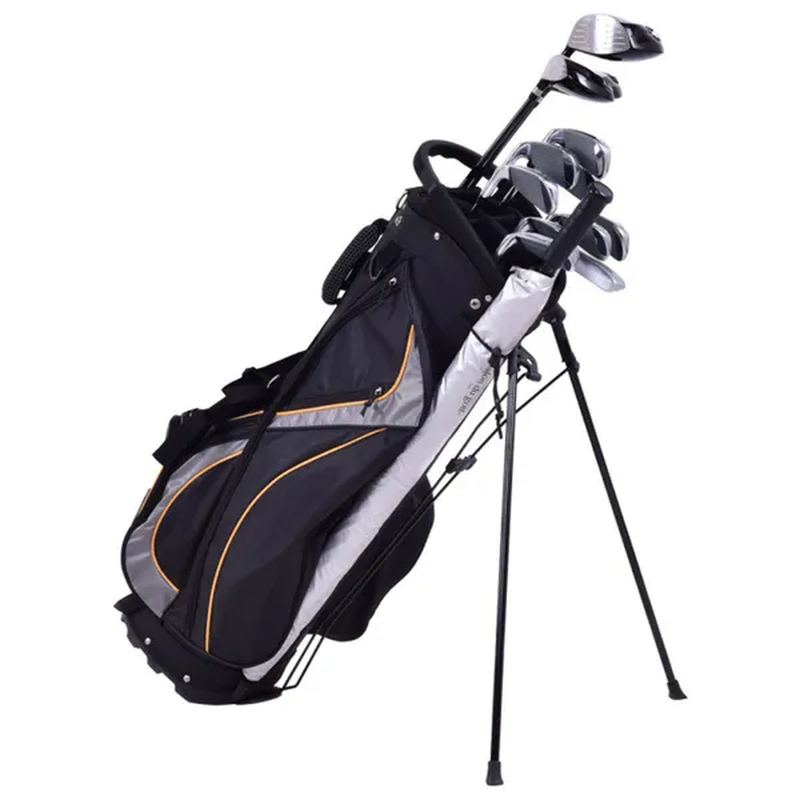 Black 3-Way Golf Stand Bag - Water Resistant & Lightweight with 7 Pockets