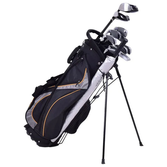 Black 3-Way Golf Stand Bag - Water Resistant & Lightweight with 7 Pockets
