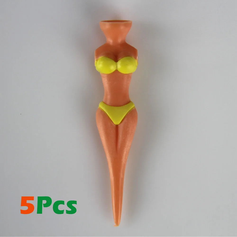 5 Pc Funny Bikini Lady Golf Tees 78mm Plastic Novelty Golf Tees for Men and Women Fun Golf Accessories