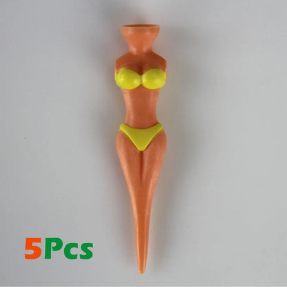 5 Pc Funny Bikini Lady Golf Tees 78mm Plastic Novelty Golf Tees for Men and Women Fun Golf Accessories
