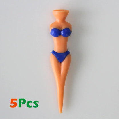 5 Pc Funny Bikini Lady Golf Tees 78mm Plastic Novelty Golf Tees for Men and Women Fun Golf Accessories
