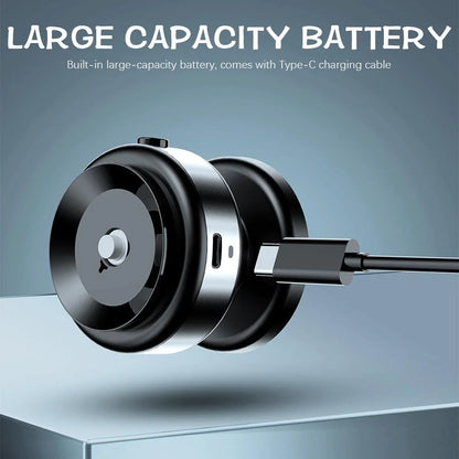 Magnetic phone holder mounted on car dashboard
