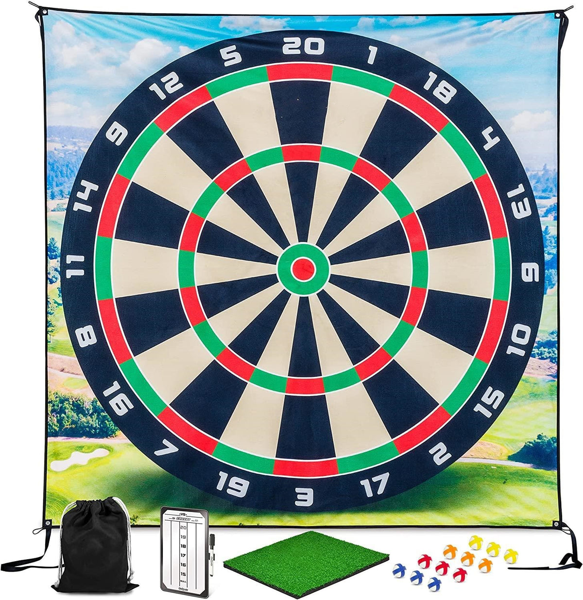 Golf Darts Chipping Game Target Mat Large Sticky Golf Ball Dartboard Practice Game for Backyard Indoor Outdoor Training