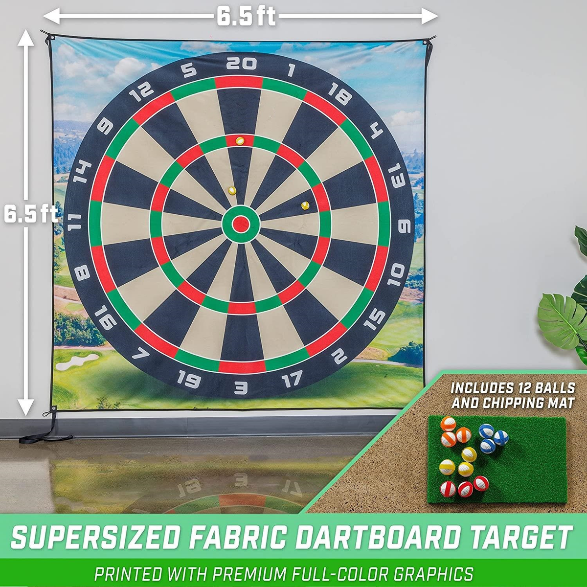 Golf Darts Chipping Game Target Mat Large Sticky Golf Ball Dartboard Practice Game for Backyard Indoor Outdoor Training