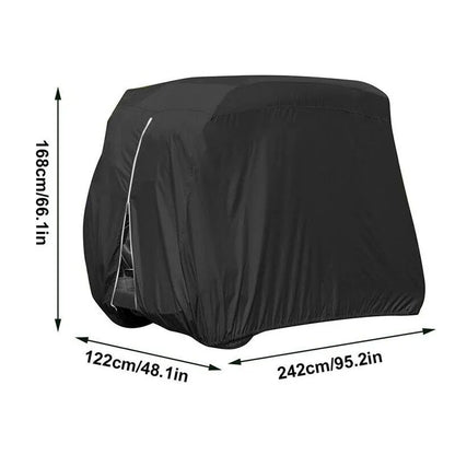Waterproof 4 Passenger Golf Cart Cover with Zipper & Elastic Hem