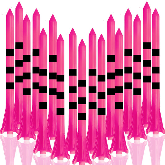 50 Pack Plastic Golf Tees – 5-Prong Head with Stripe Markers (70mm / 83mm)