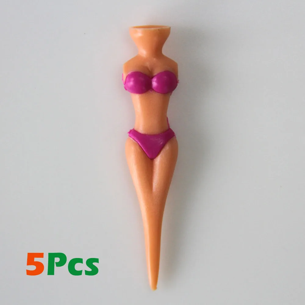 5 Pc Funny Bikini Lady Golf Tees 78mm Plastic Novelty Golf Tees for Men and Women Fun Golf Accessories