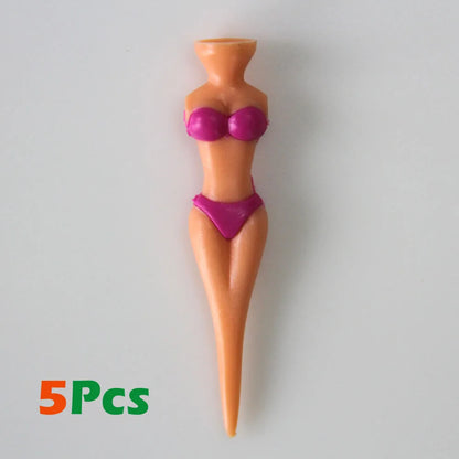 5 Pc Funny Bikini Lady Golf Tees 78mm Plastic Novelty Golf Tees for Men and Women Fun Golf Accessories