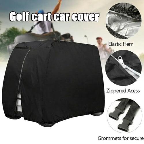 Waterproof 4 Passenger Golf Cart Cover with Zipper & Elastic Hem