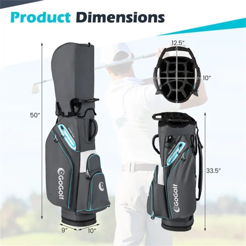 14-Way Golf Cart Bag with Cooler Pocket & Waterproof Zippers