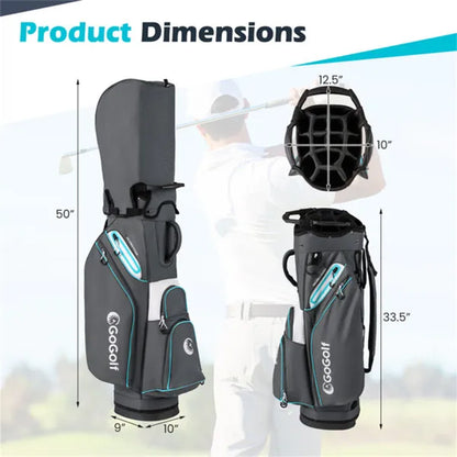14-Way Golf Cart Bag with Cooler Pocket & Waterproof Zippers
