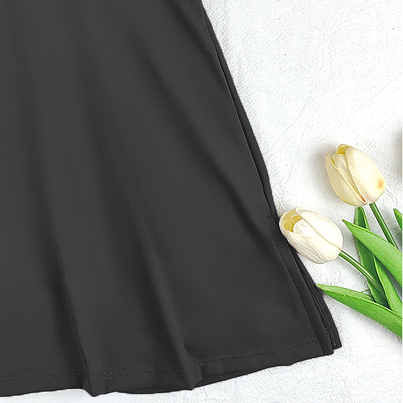 Women’s High Neck Athletic Dress with Built-In Shorts – Sleeveless Tennis & Golf Dress