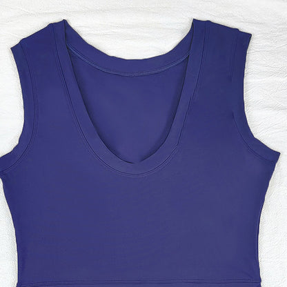 Women’s High Neck Athletic Dress with Built-In Shorts – Sleeveless Tennis & Golf Dress