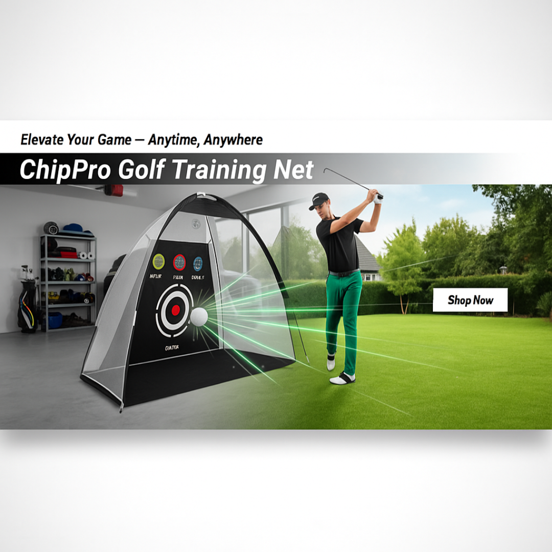 ChipPro Golf Training Net hero banner - portable golf chipping practice net