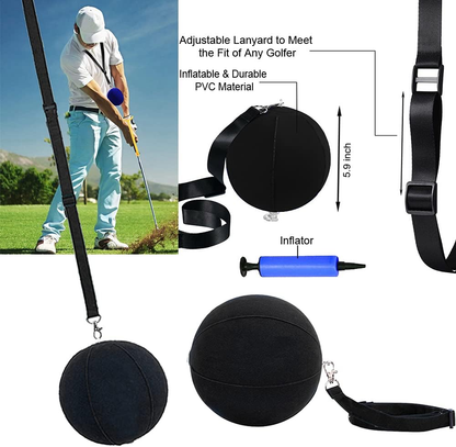 Golf swing training aid complete package with smart ball connector
