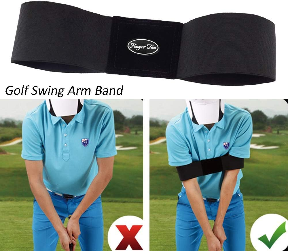 Golf swing training aid in use - proper wrist hinge demonstration
