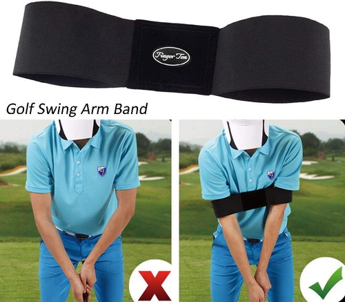 Golf swing training aid in use - proper wrist hinge demonstration
