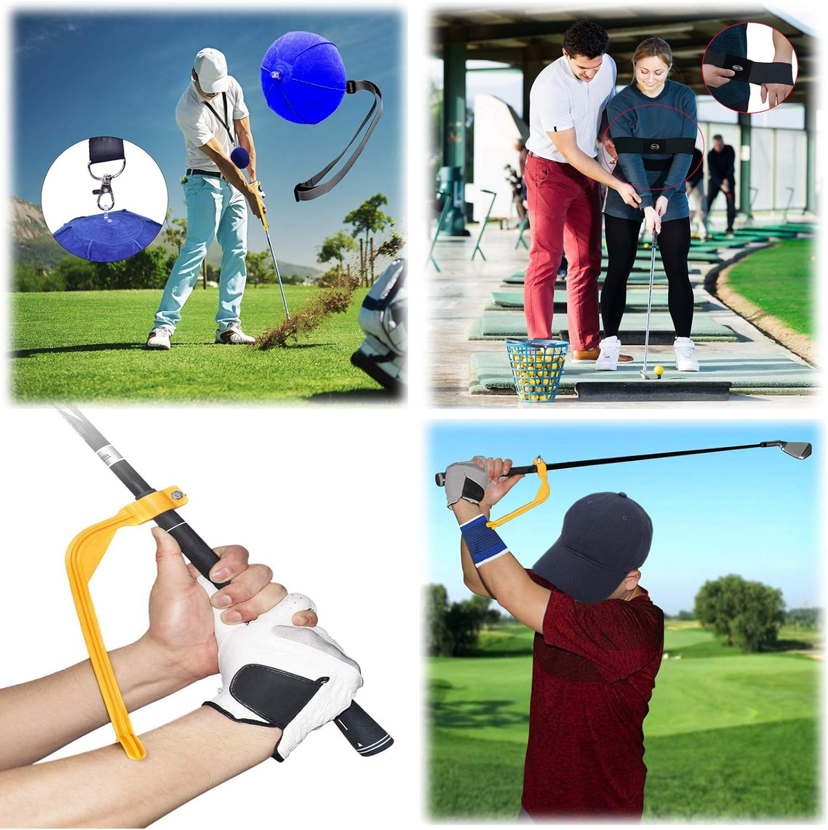 Wrist hinge golf training aid adjustable arm band close-up
