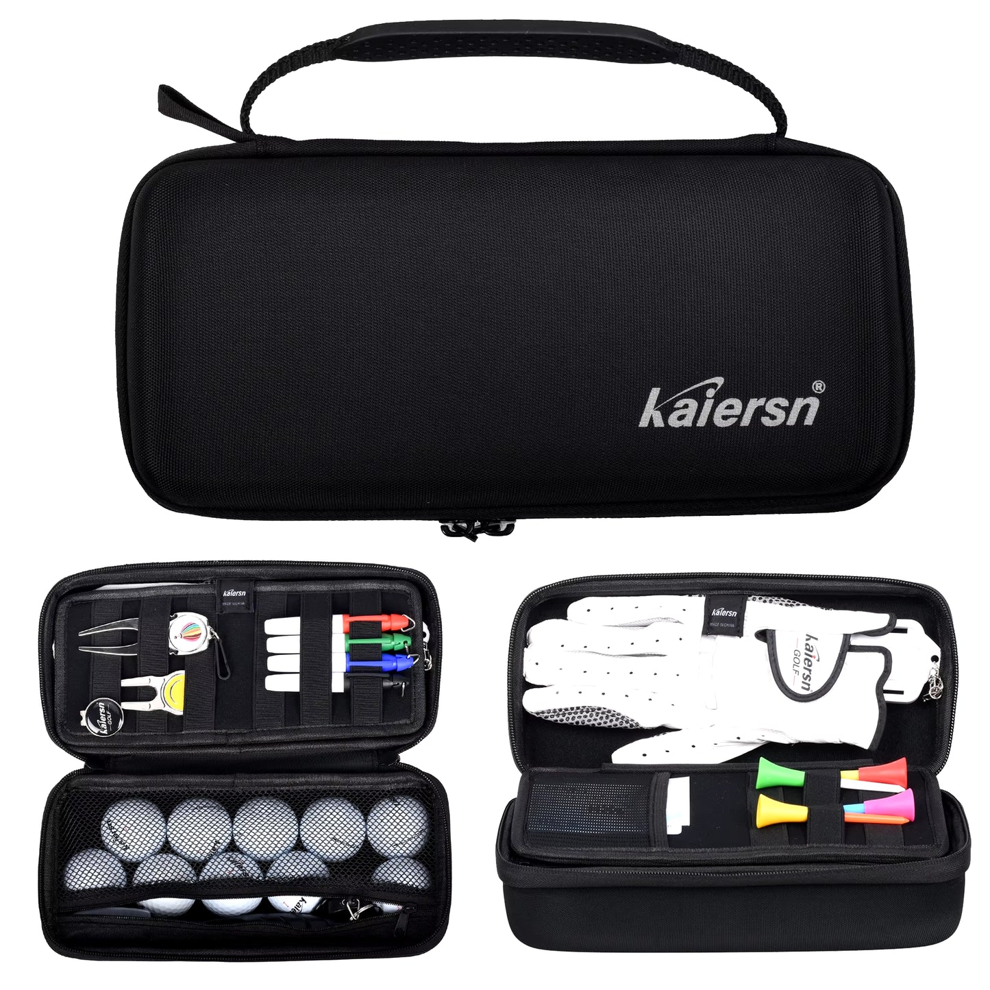 Golf Ball & Glove Storage Case with Hook – Waterproof Golf Accessory Organizer