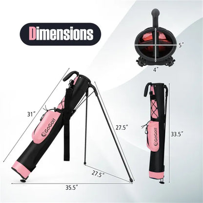 Portable Golf Carry Bag with Shoulder Strap & Bottle Holder