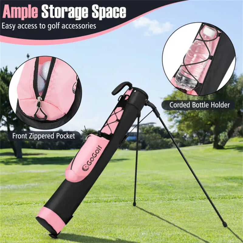Portable Golf Carry Bag with Shoulder Strap & Bottle Holder