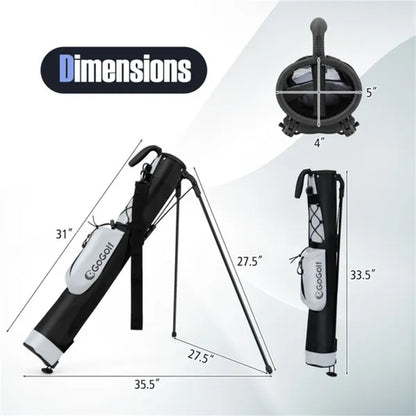 Portable Golf Carry Bag with Shoulder Strap & Bottle Holder