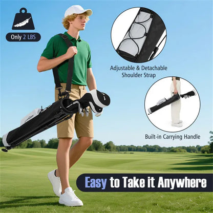 Portable Golf Carry Bag with Shoulder Strap & Bottle Holder