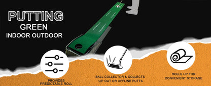 Golf putting mat premium surface texture and alignment guides
