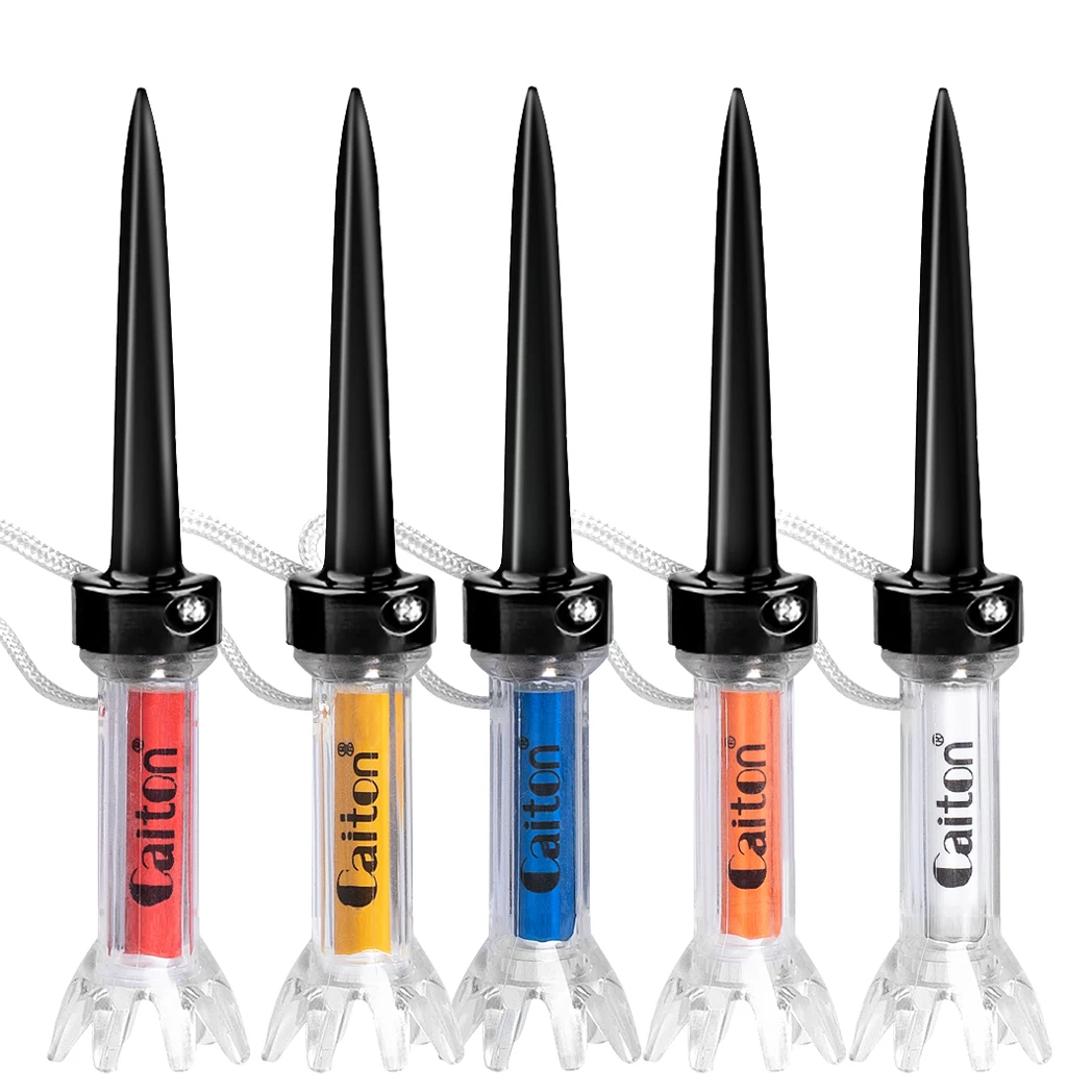 Infini-Tee 5Pcs Magnetic Plastic Golf Tee Set - 360Degree Bounce