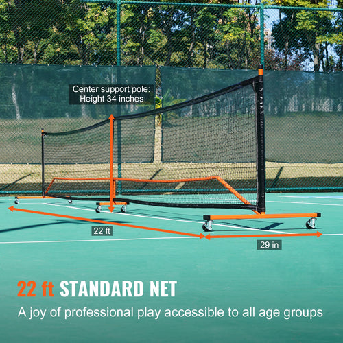 22ft portable pickleball net with sturdy frame construction