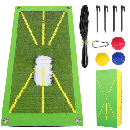 Golf swing strike detection mat showing swing path tracking
