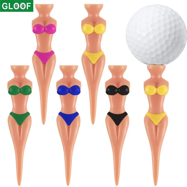 5 Pc Funny Bikini Lady Golf Tees 78mm Plastic Novelty Golf Tees for Men and Women Fun Golf Accessories