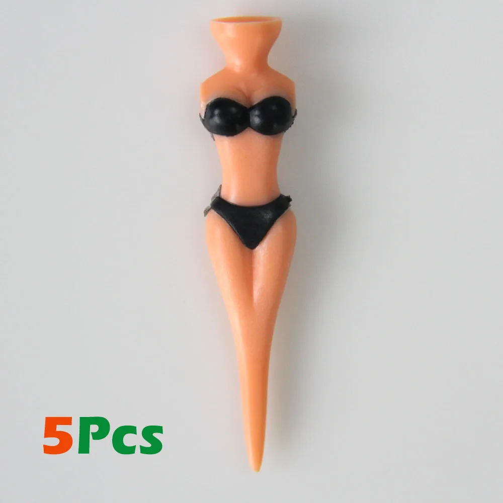 5 Pc Funny Bikini Lady Golf Tees 78mm Plastic Novelty Golf Tees for Men and Women Fun Golf Accessories