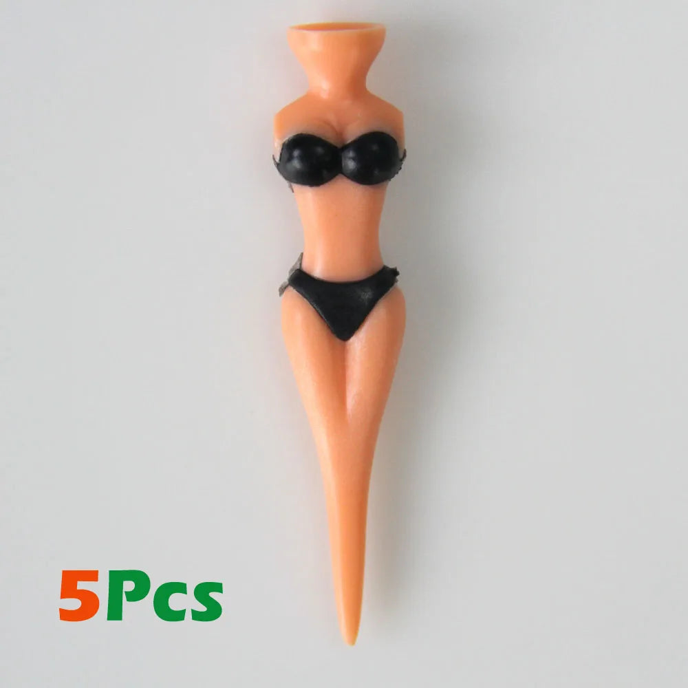 5 Pc Funny Bikini Lady Golf Tees 78mm Plastic Novelty Golf Tees for Men and Women Fun Golf Accessories