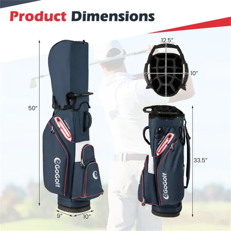 14-Way Golf Cart Bag with Cooler Pocket & Waterproof Zippers