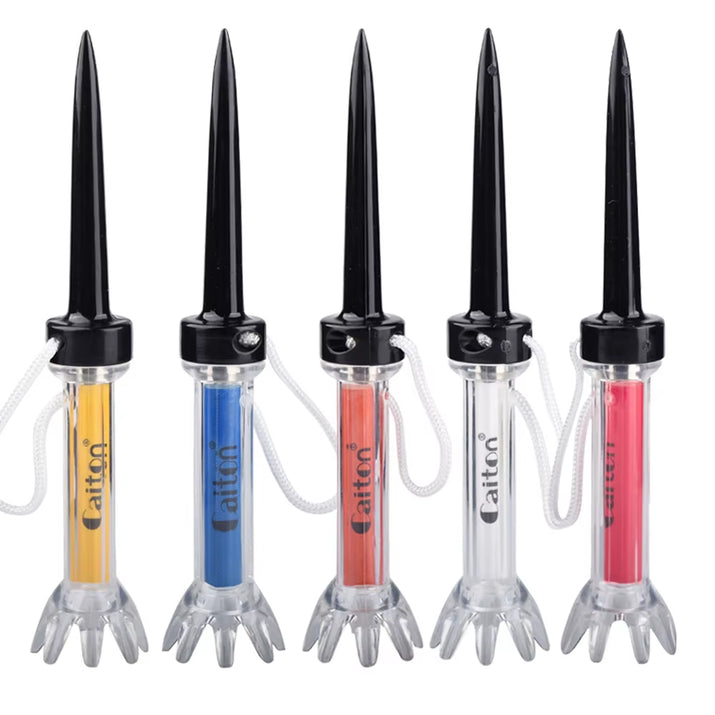 Infini-Tee 5Pcs Magnetic Plastic Golf Tee Set - 360Degree Bounce