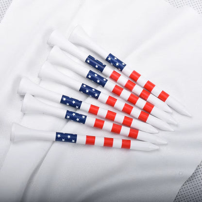 50-Pack Bamboo Golf Tees with American Flag Design (3-1/4” & 2-3/4”)