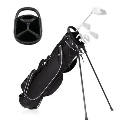 Black 3-Way Golf Stand Bag - Water Resistant & Lightweight with 7 Pockets