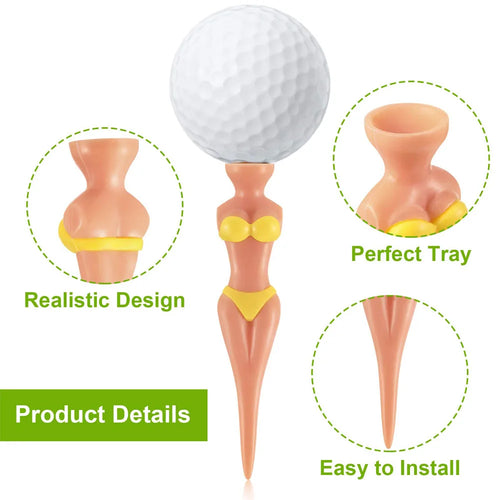 5 Pc Funny Bikini Lady Golf Tees 78mm Plastic Novelty Golf Tees for Men and Women Fun Golf Accessories