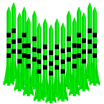 50 Pack Plastic Golf Tees – 5-Prong Head with Stripe Markers (70mm / 83mm)