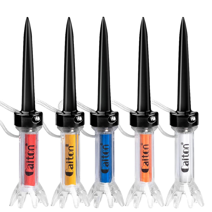 Infini-Tee 5Pcs Magnetic Plastic Golf Tee Set - 360Degree Bounce