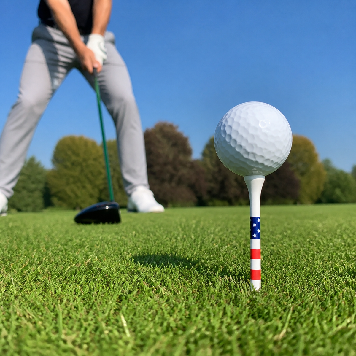 50-Pack Bamboo Golf Tees – American Flag Design (3-1/4
