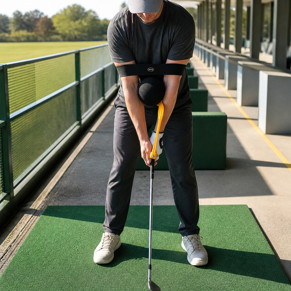Golf Swing Wrist-Hinge Trainer with Adjustable Arm Band